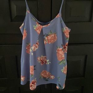 Purple/Blue Pink Flower Tank Blouse